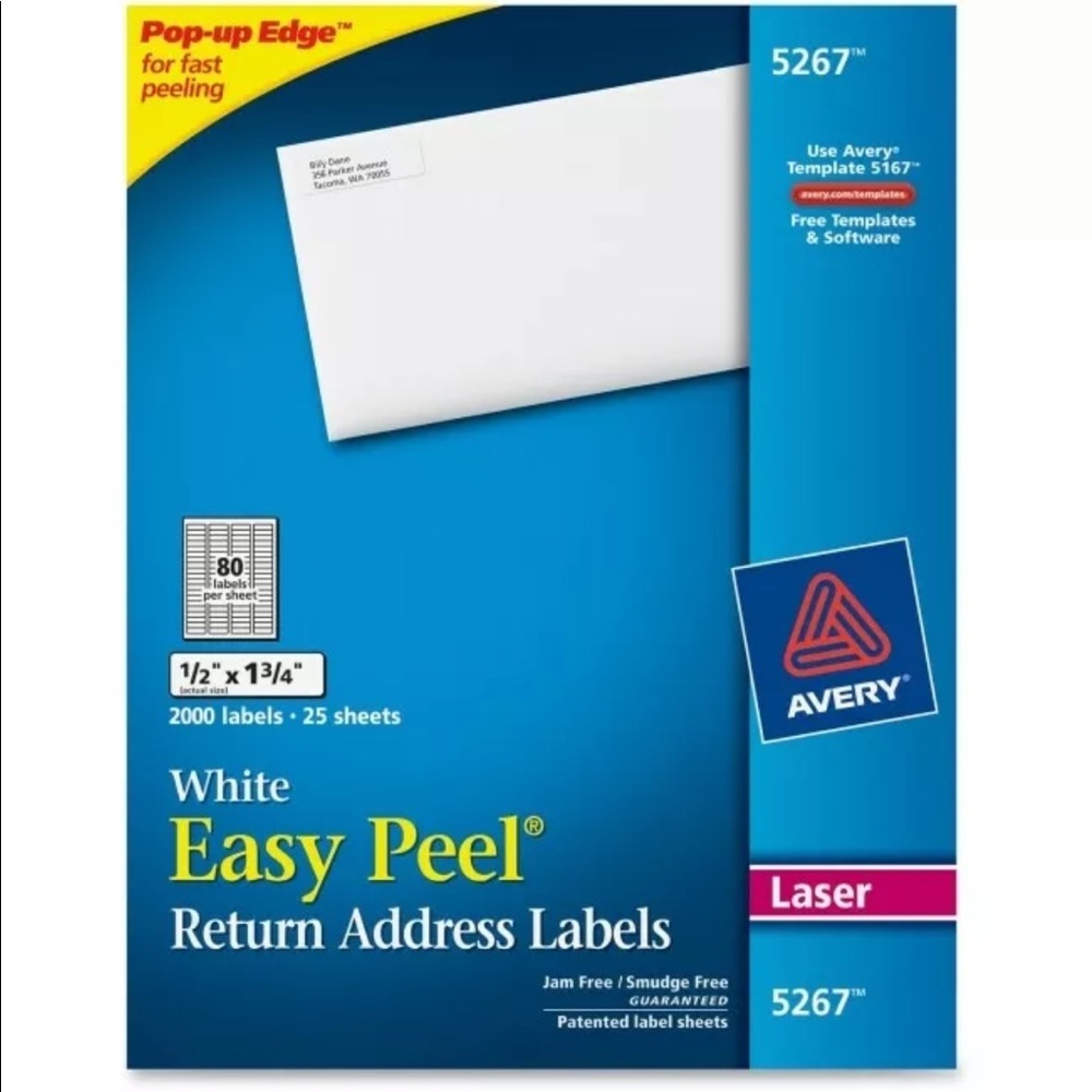Avery Easy Peel White Return Address Labels